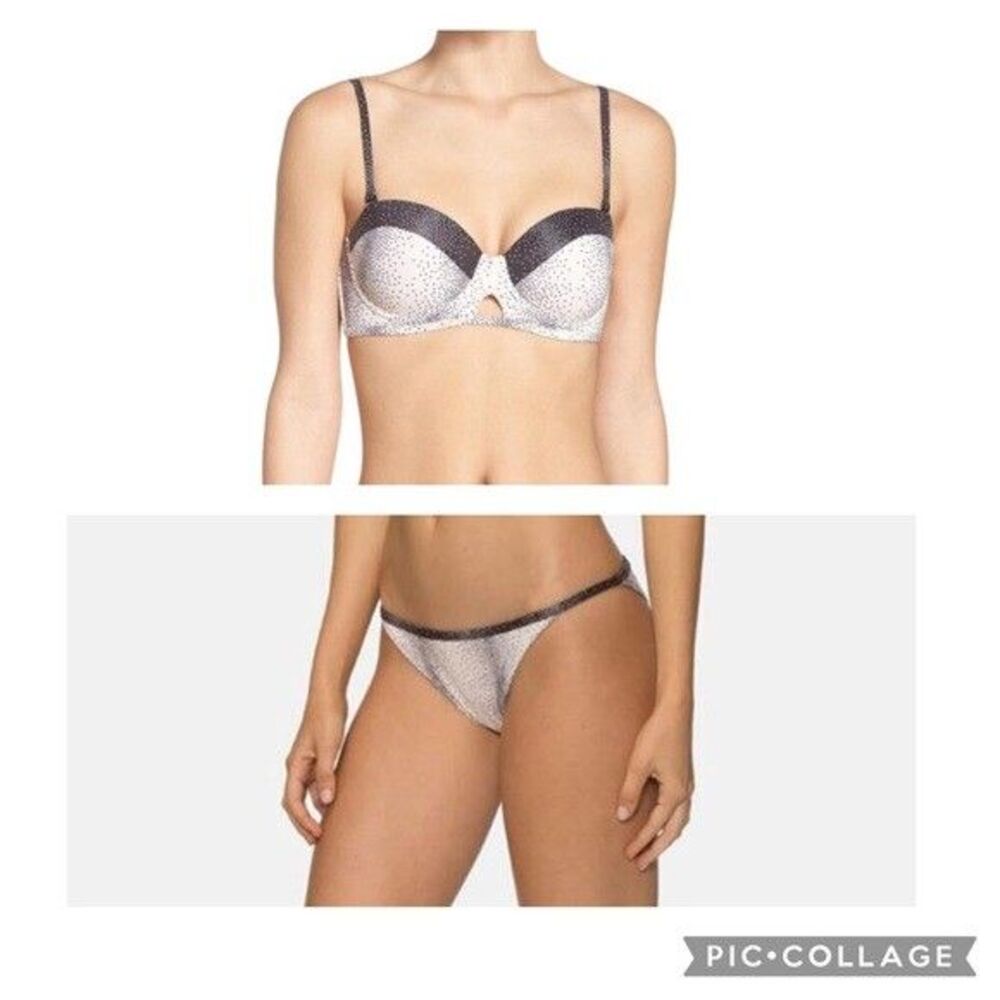Anthropologie Tavik 2-Piece Set Tapioca Percy Dot Bikini Corsica Antic Medium